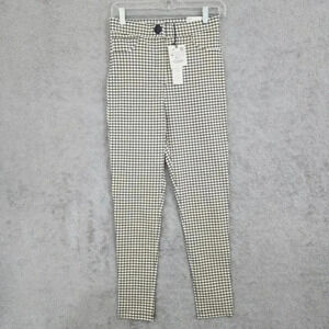 NWT. Zara Women's Checkered High-Rise‎ Legging Pants M 19CT